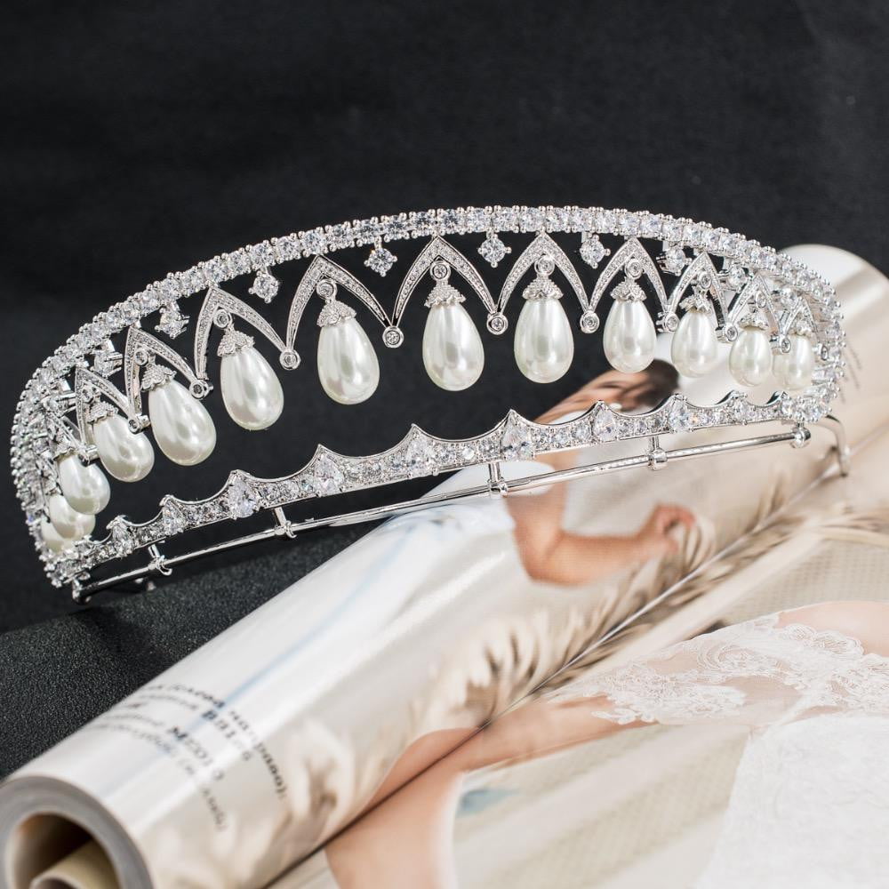 Cubic zirconia wedding  bridal royal tiara diadem crown CH10080 - sepbridals