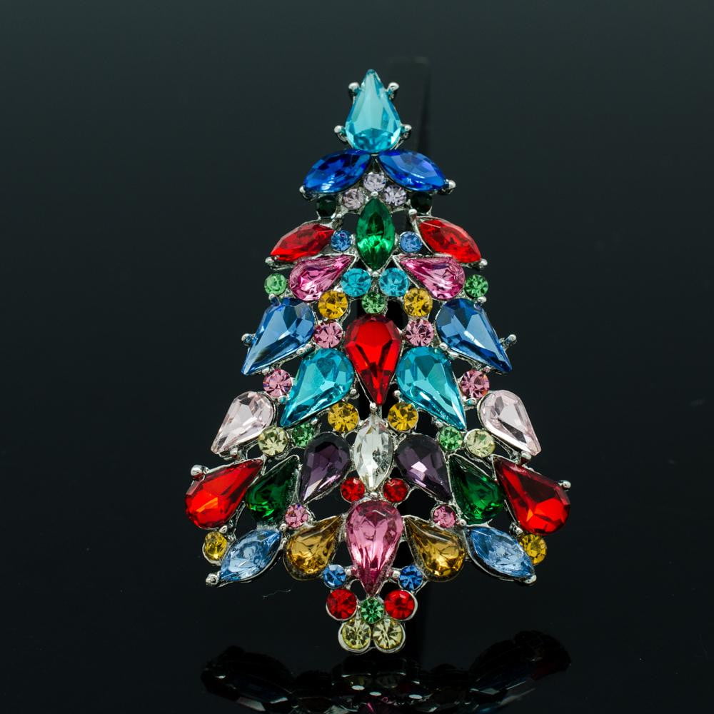 Austrian Crystals Rhinestone Christmas Tree Broach  P5458 - sepbridals