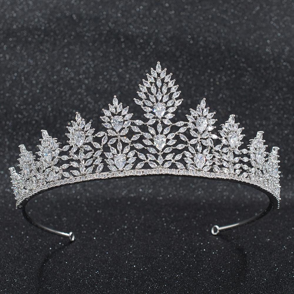 6cm Cubic Zirconia Wedding Bridal Tiara Diadem Hair Accessories CH10280 - sepbridals