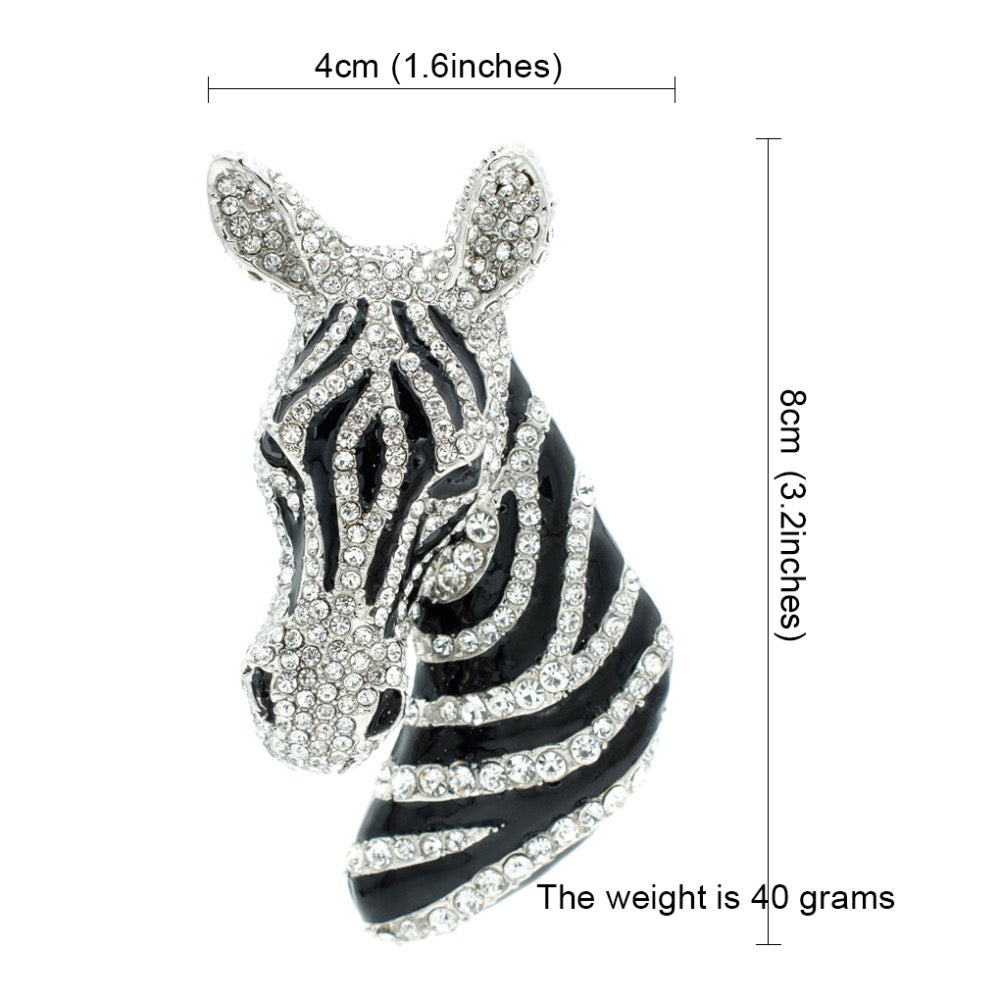 Rhinestone Crystals Zebra Head Brooch Pins  FA5065 - sepbridals