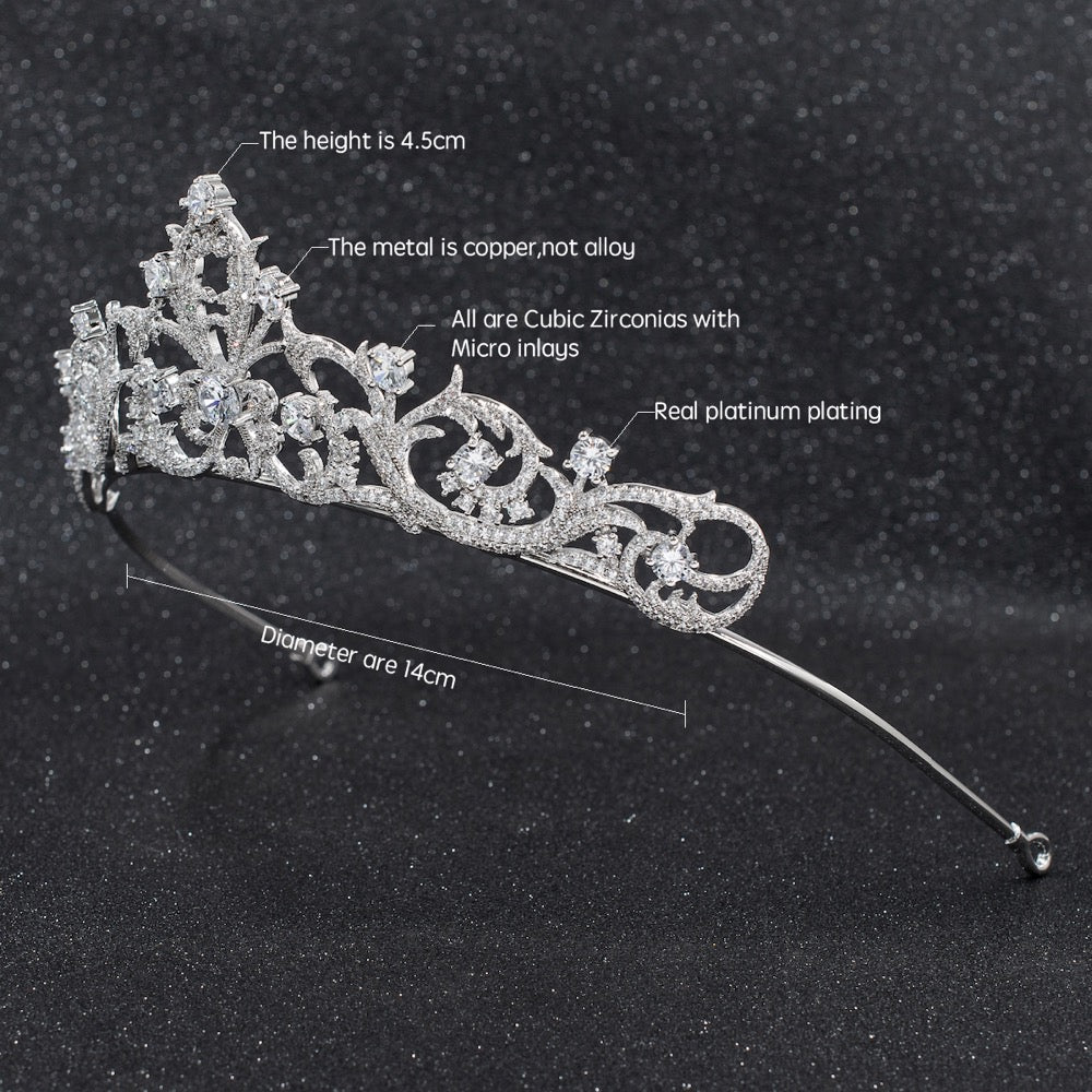 Cubic zircon wedding  bridal royal tiara diadem crown CH10256 - sepbridals