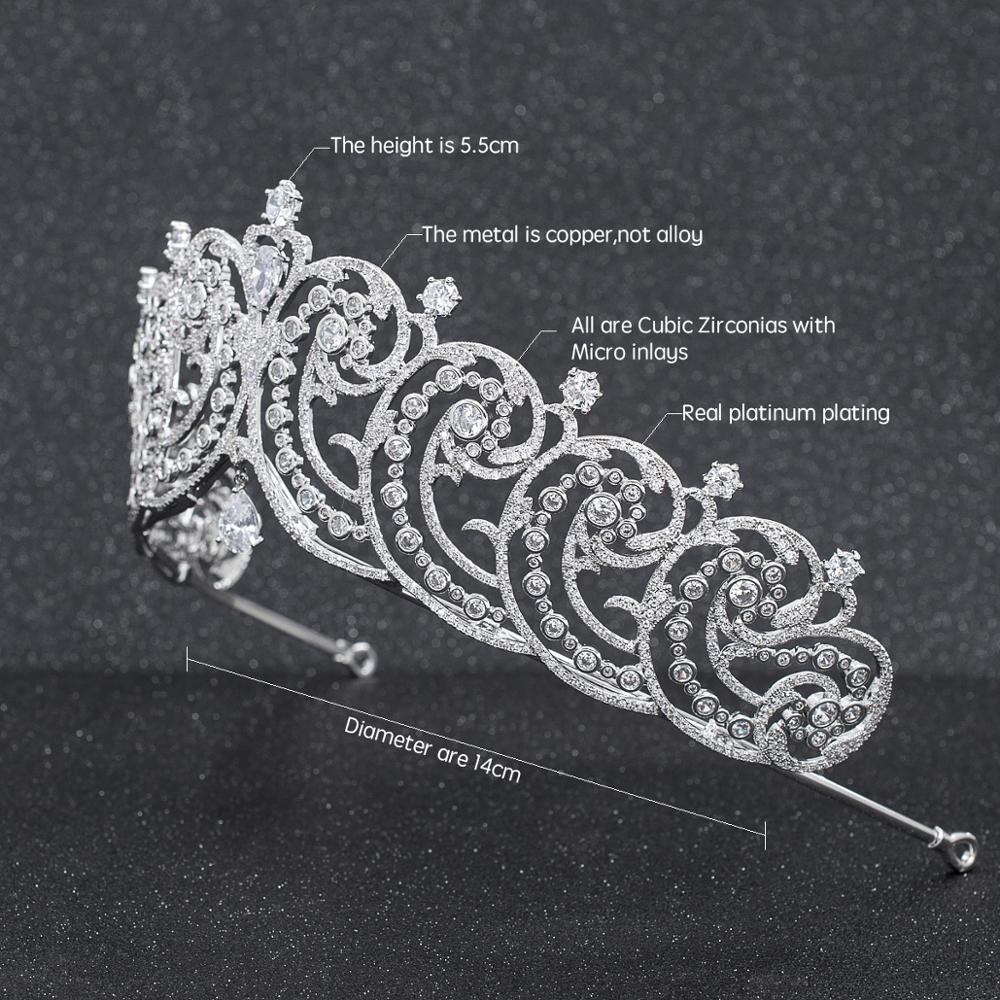 Cubic Zirconia Wedding Bridal Princess Royal Tiara Crown CH10296 - sepbridals
