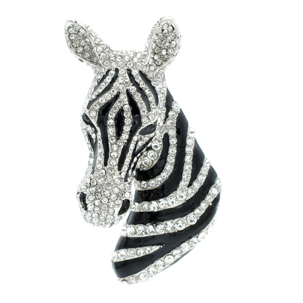 Rhinestone Crystals Zebra Head Brooch Pins  FA5065 - sepbridals