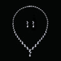 Ensemble de boucles d'oreilles collier de mariage mariée zircone cubique CN10132