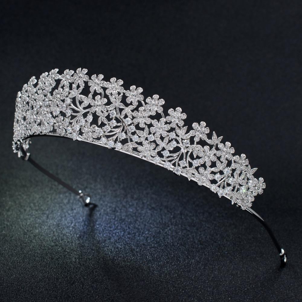 Cubic zircon wedding bridal tiara diadem hair jewelry S16438 - sepbridals