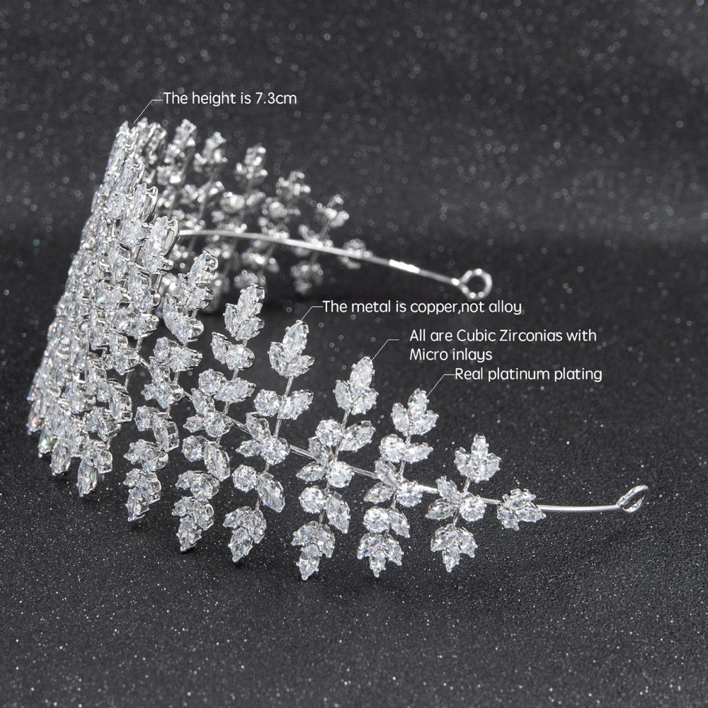 Cubic zirconia bridal wedding soft headband hairband tiara  CHA10005 - sepbridals
