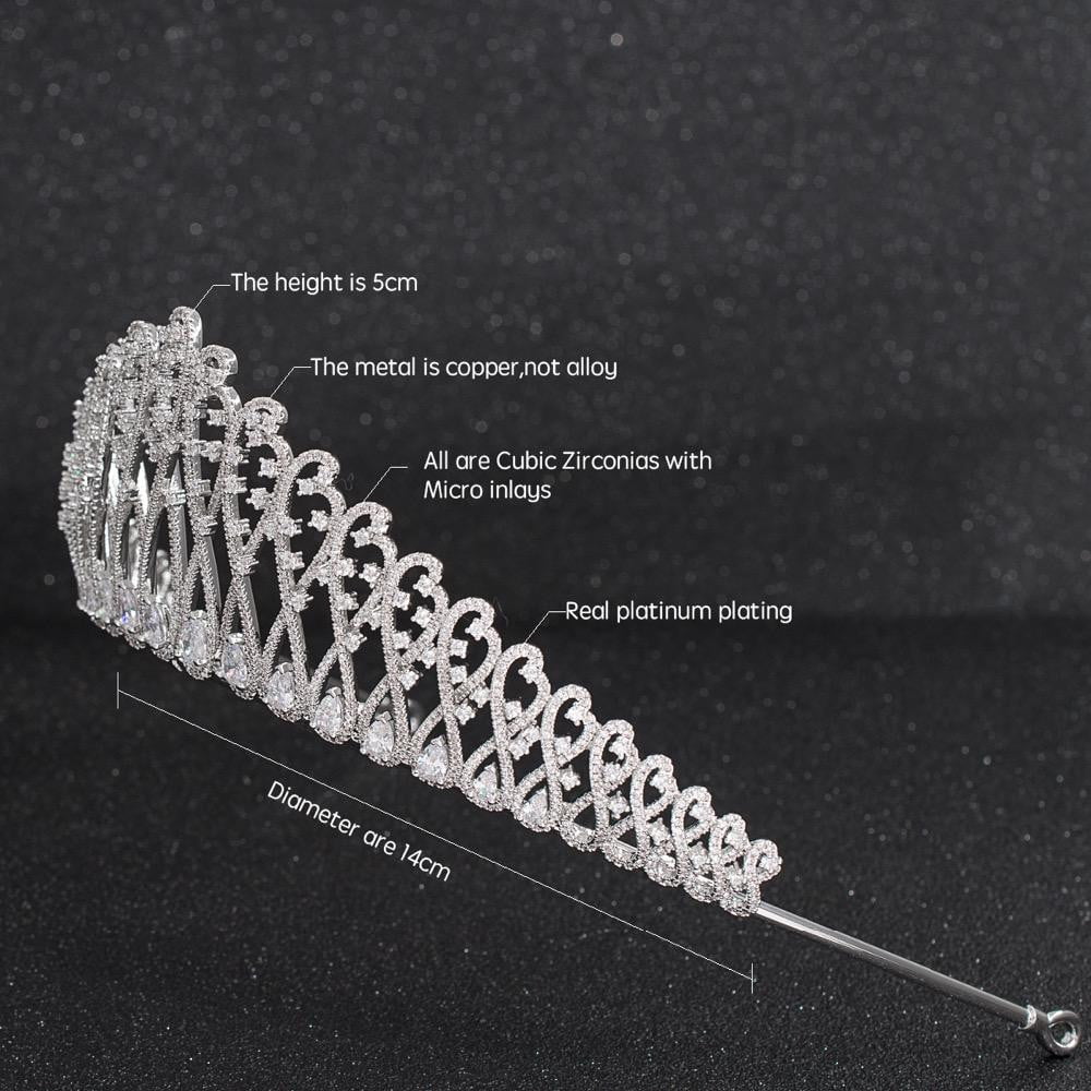 Cubic zirconia wedding bridal tiara diadem hair jewelry CH10172 - sepbridals