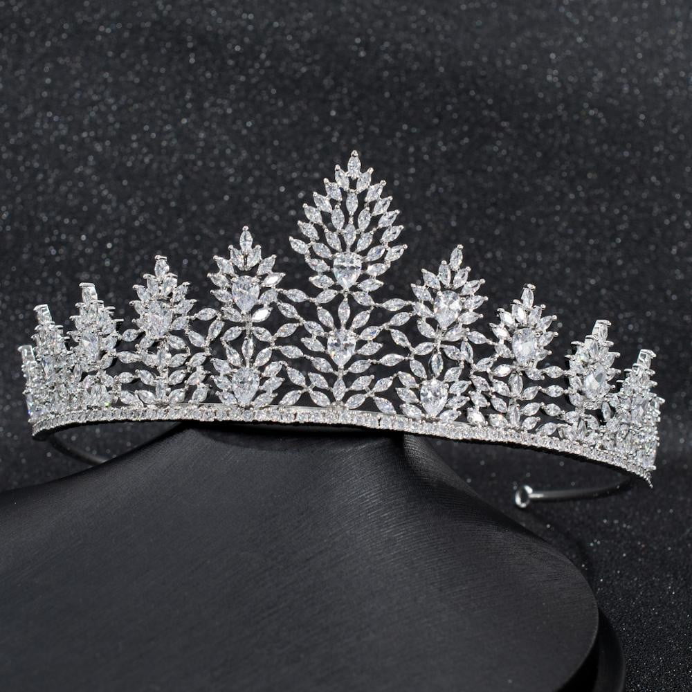6cm Cubic Zirconia Wedding Bridal Tiara Diadem Hair Accessories CH10280 - sepbridals