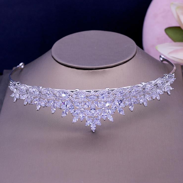 Classic Cubic Zirconia Royal Wedding Bridal Tiara Crown Hair Accessories HG1178 - sepbridals