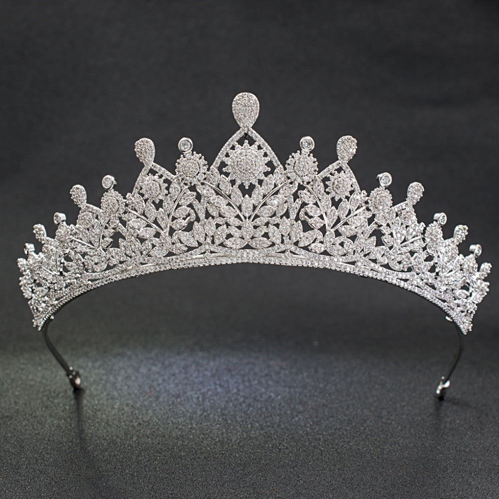 Cubic zircon wedding bridal tiara diadem hair jewelry S00022T1 - sepbridals