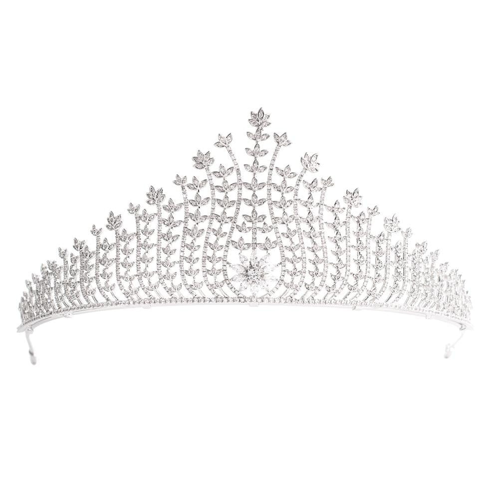 CZ Cubic Zircon Wedding Bridal Royal Tiara Diadem Crown  CH10016 - sepbridals