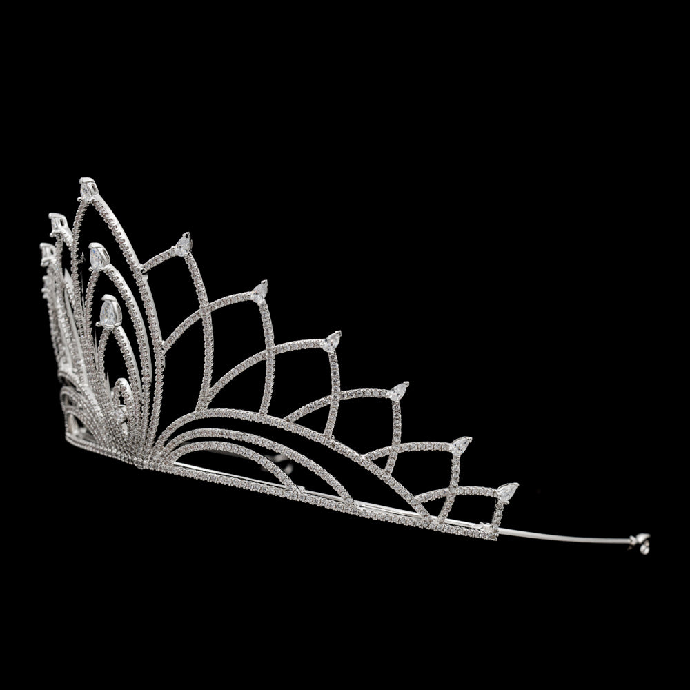 Cubic zircon wedding bridal tiara diadem hair jewelry TR16212 - sepbridals