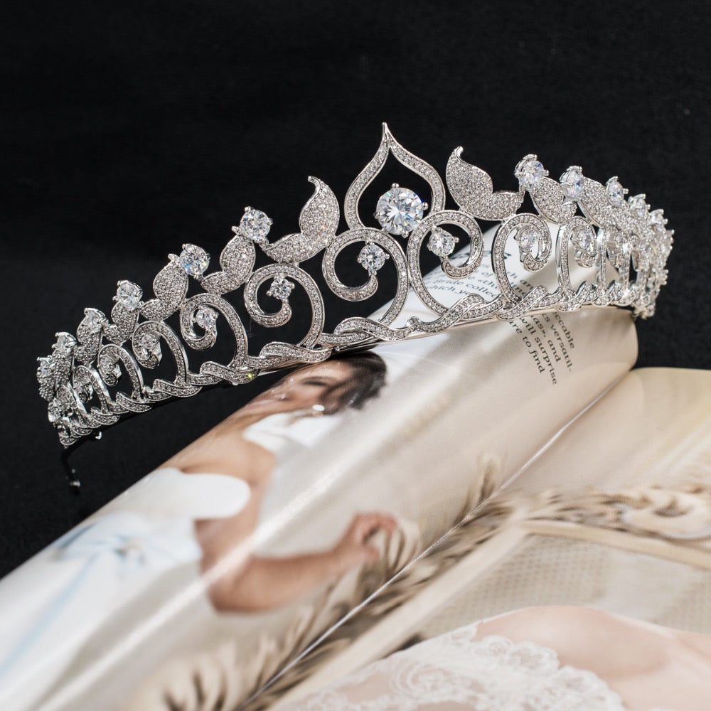 Cubic zircon wedding bridal tiara diadem hair jewelry CH10095 - sepbridals