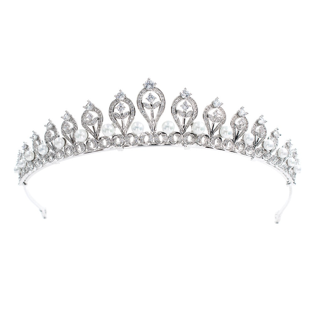 Cubic zircon wedding  bridal royal tiara diadem crown CH10109 - sepbridals