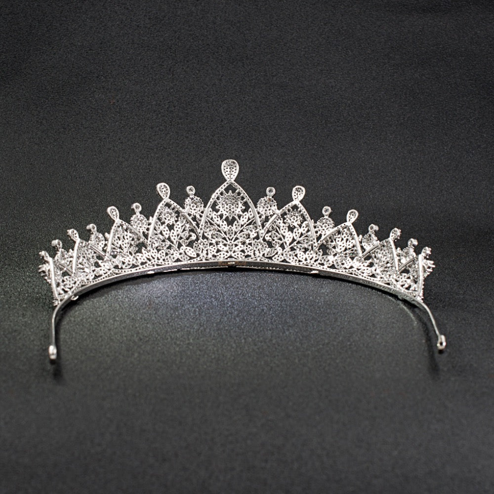 Cubic zircon wedding bridal tiara diadem hair jewelry S00022T1 - sepbridals