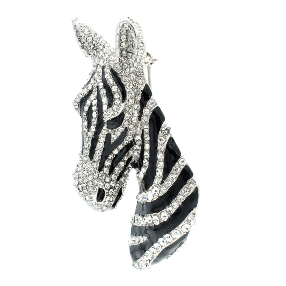 Rhinestone Crystals Zebra Head Brooch Pins  FA5065 - sepbridals