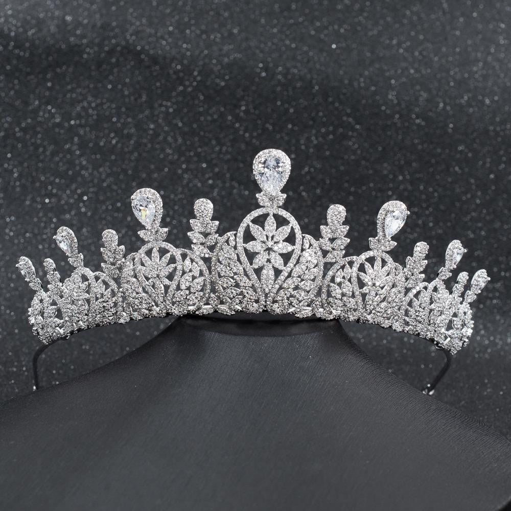Cubic zircon wedding  bridal royal tiara diadem crown CH10063 - sepbridals