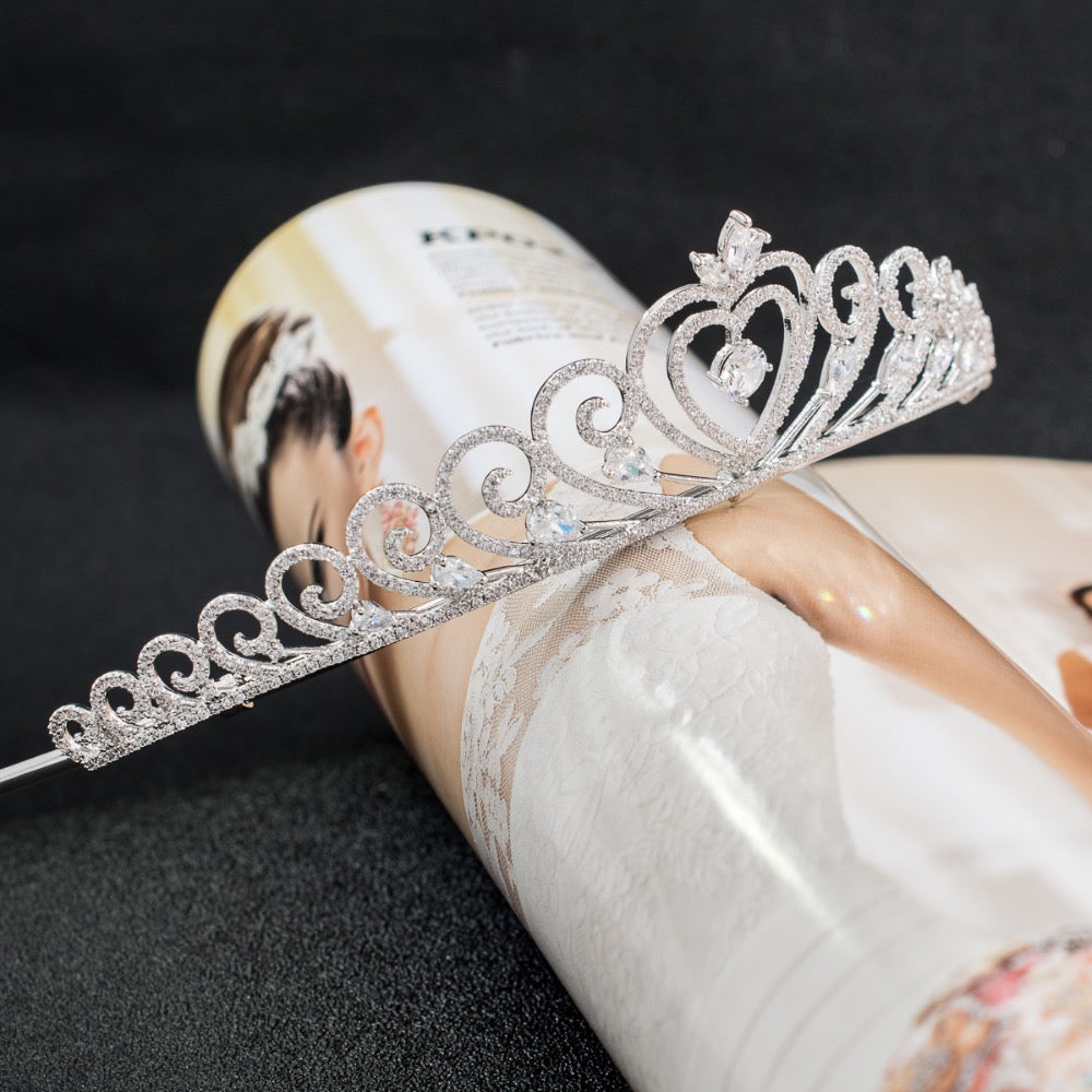 Cubic zircon wedding  bridal royal tiara diadem crown CH10143 - sepbridals