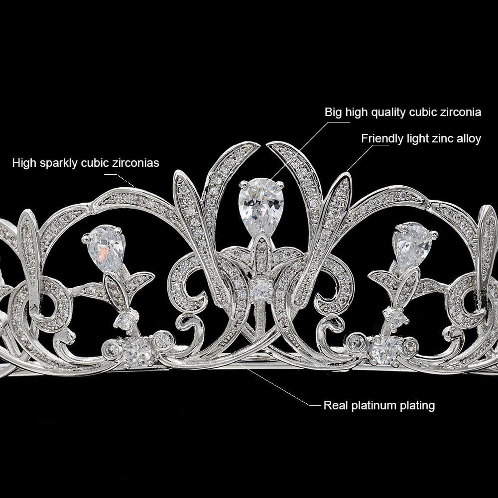 Cubic zirconia tiara diadem for wedding bridal hair jewelry CH10120 - sepbridals