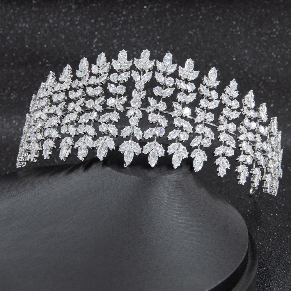 Cubic zirconia bridal wedding soft headband hairband tiara  CHA10005 - sepbridals
