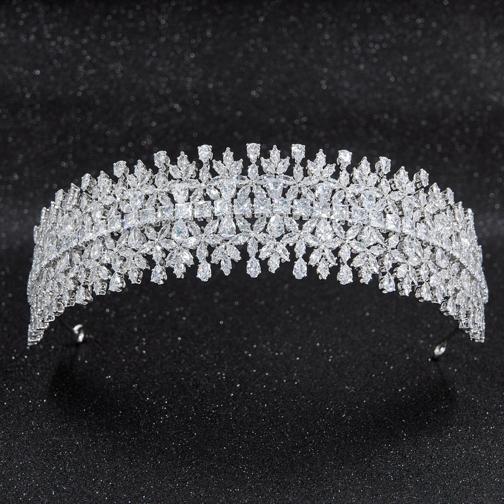 Cubic zirconia bridal wedding soft headband hairband tiara CHA10018 - sepbridals