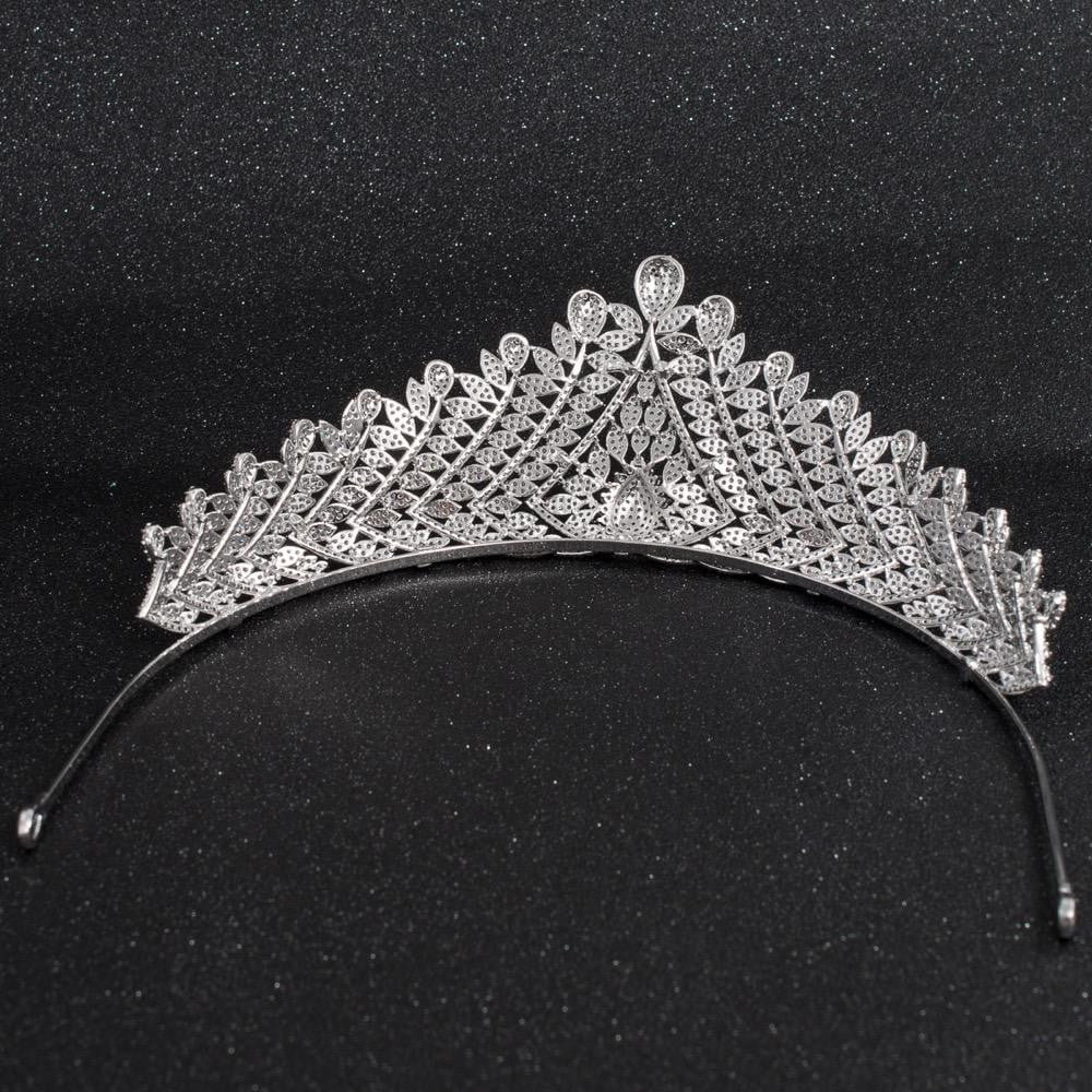 Cubic Zirconia Wedding Bridal Royal Gold Tiara Diadem Crown  CH10066 - sepbridals