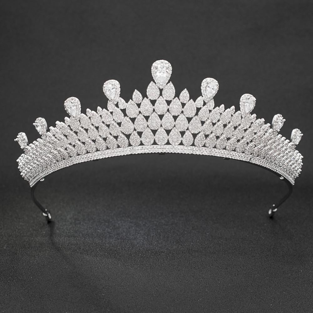 Cubic zircon wedding  bridal royal tiara diadem crown CH10058 - sepbridals