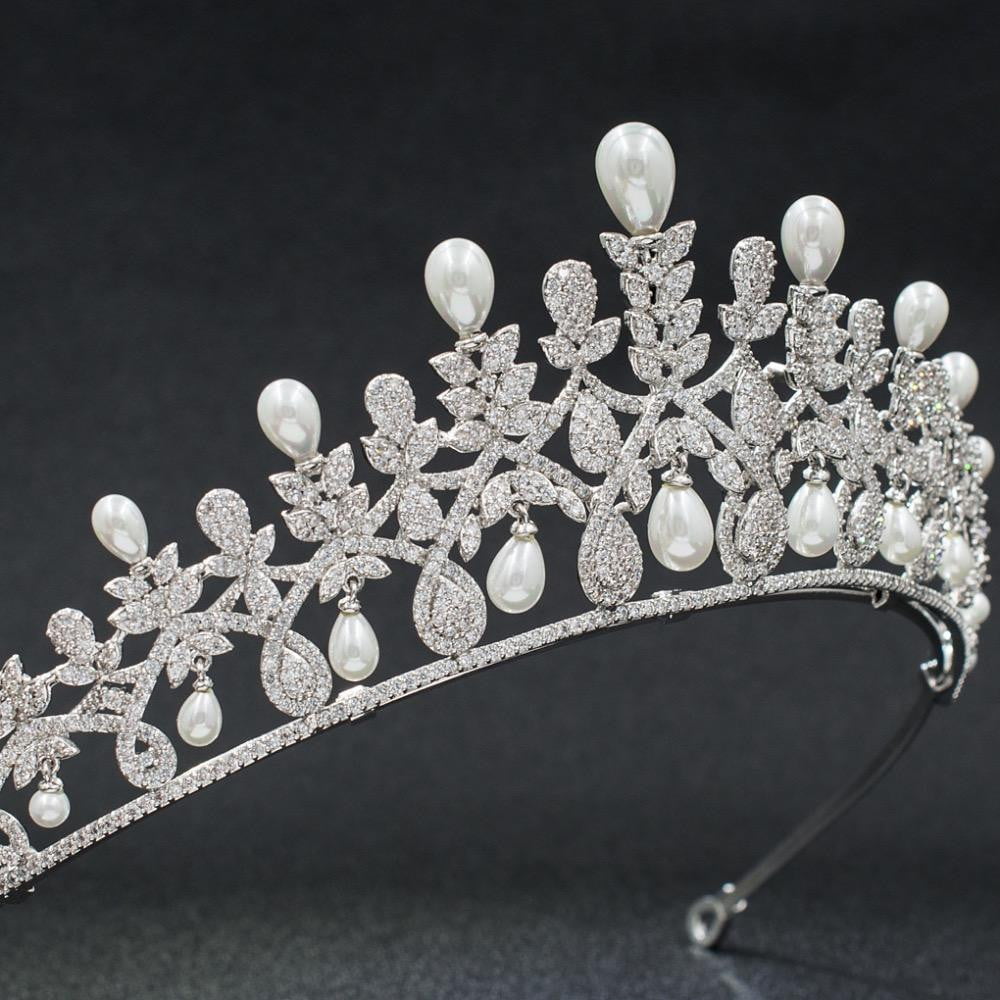 Cubic zirconia wedding bridal tiara diadem hair jewelry A00017 - sepbridals