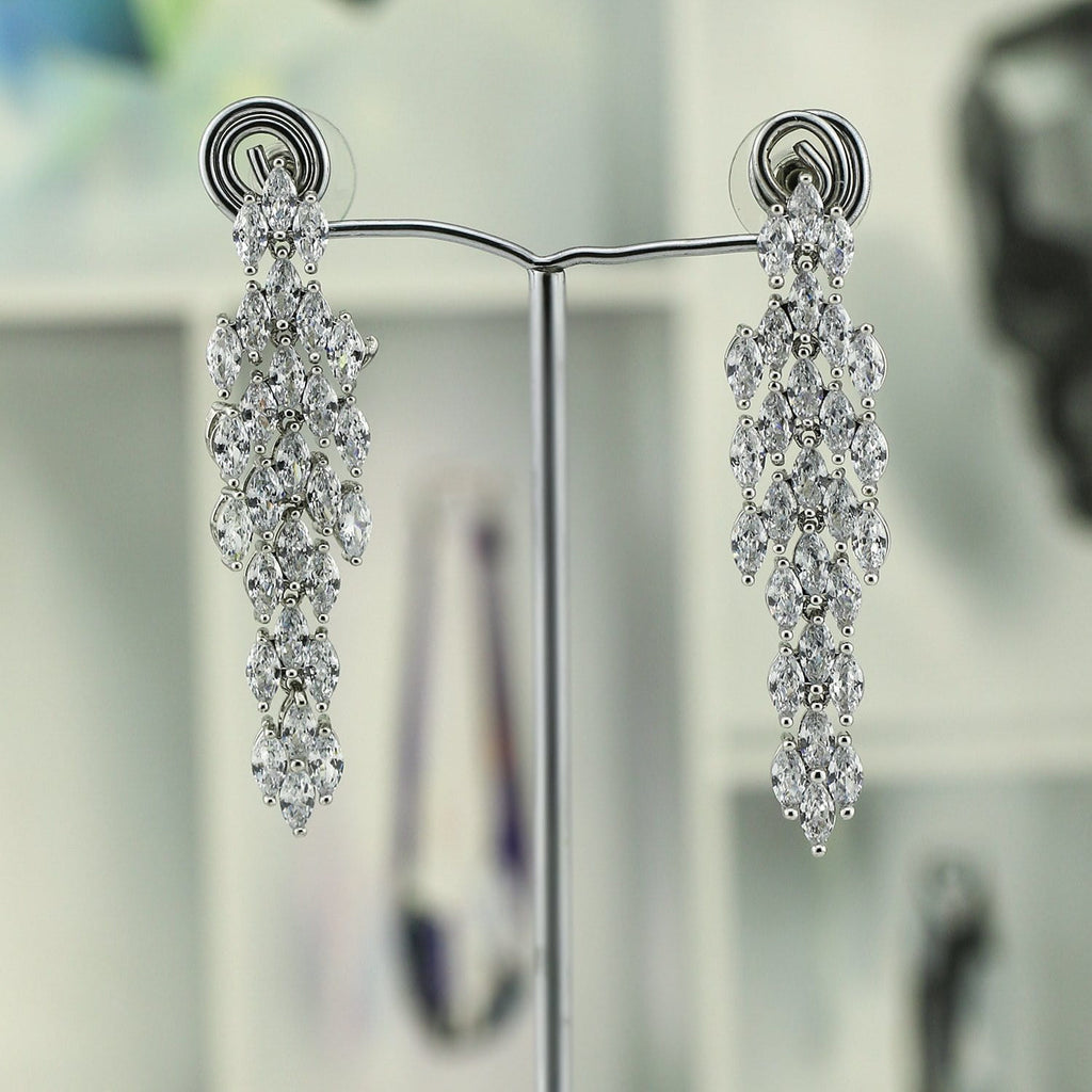 Crystal Cubic Zirconia CZ Copper Water Drop Dangle Earring CE10704 - sepbridals