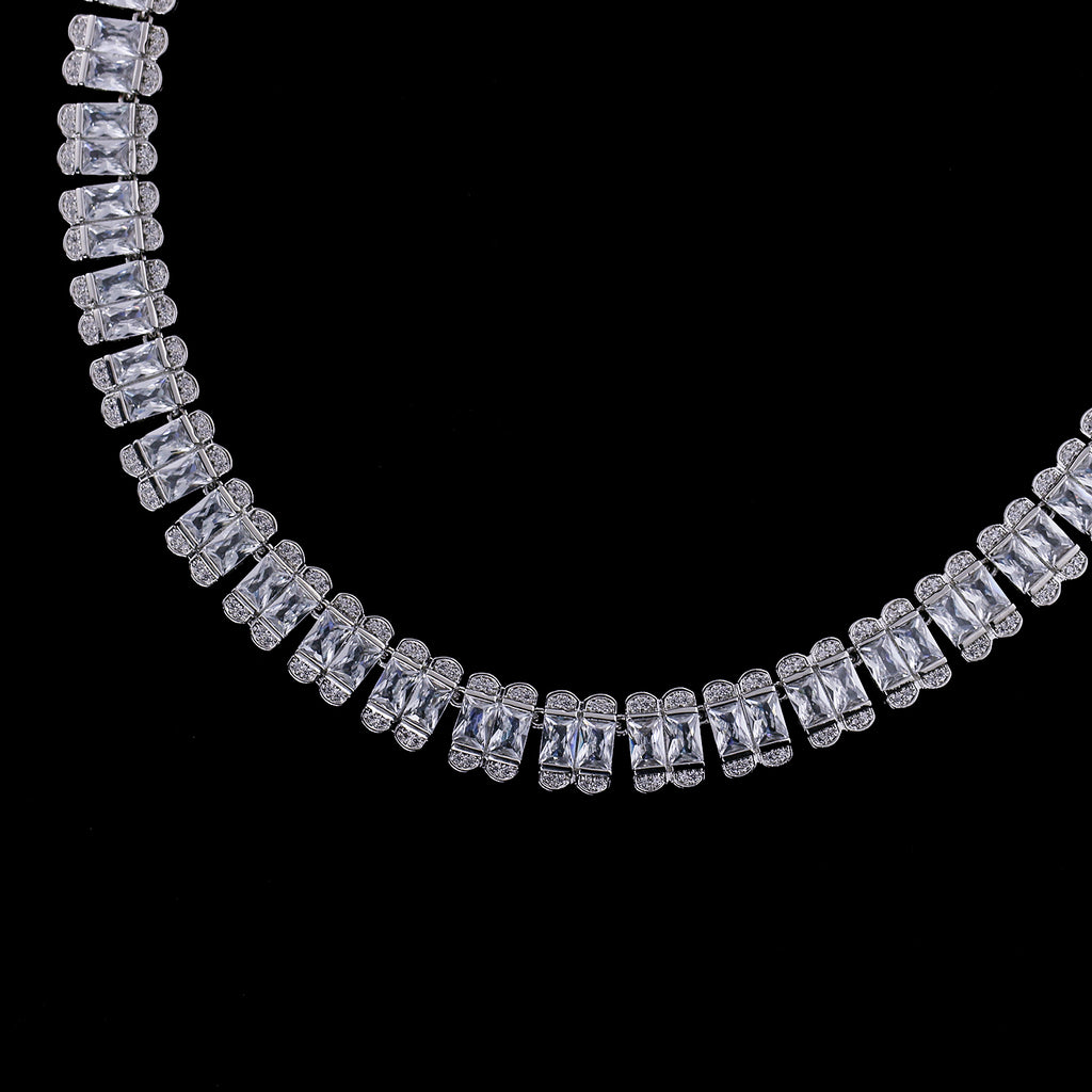 Cubic zirconia bride wedding necklace earring set top quality  CN10303 - sepbridals