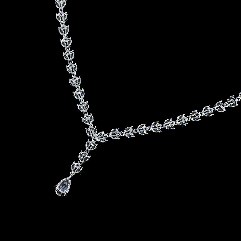 Cubic zirconia bride wedding necklace earring set top quality  CN10288 - sepbridals