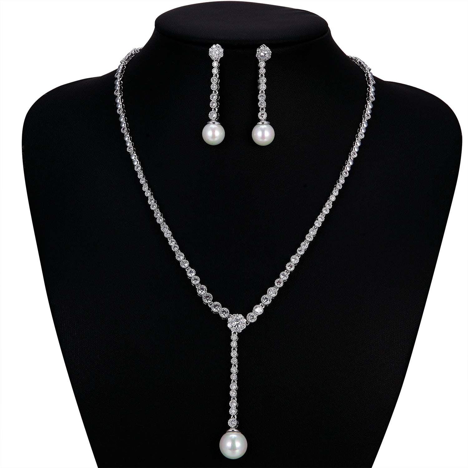EVER FAITH Set di gioielli da sposa con zirconia cubica, con EVER FAITH Set di gioielli da sposa con zirconia cubica, con