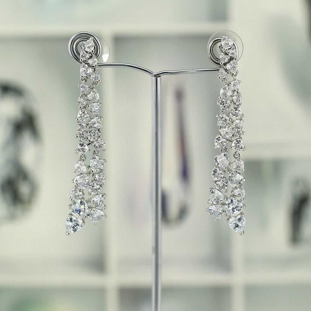 Crystal Cubic Zirconia CZ Copper Water Drop Dangle Earring CE10858 - sepbridals