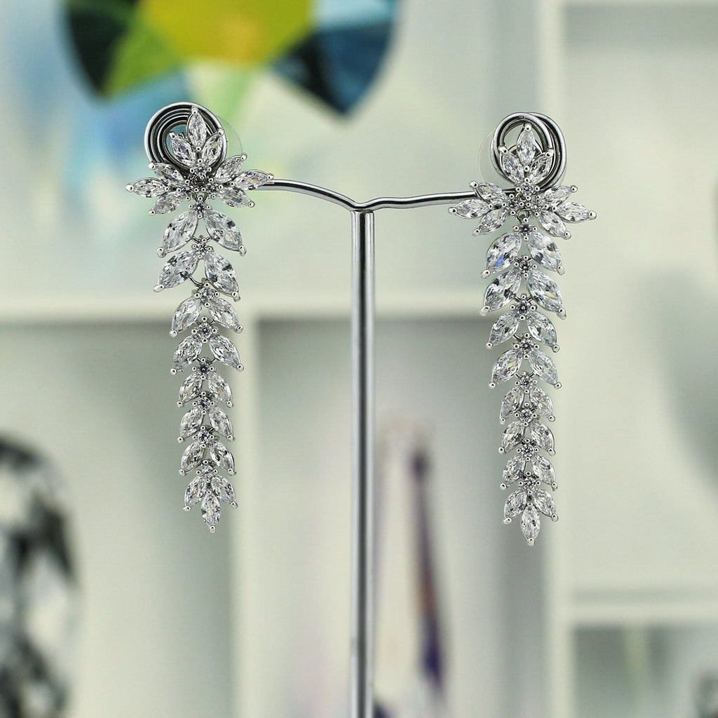 Crystal Cubic Zirconia CZ Copper Water Drop Dangle Earring CE10627 - sepbridals