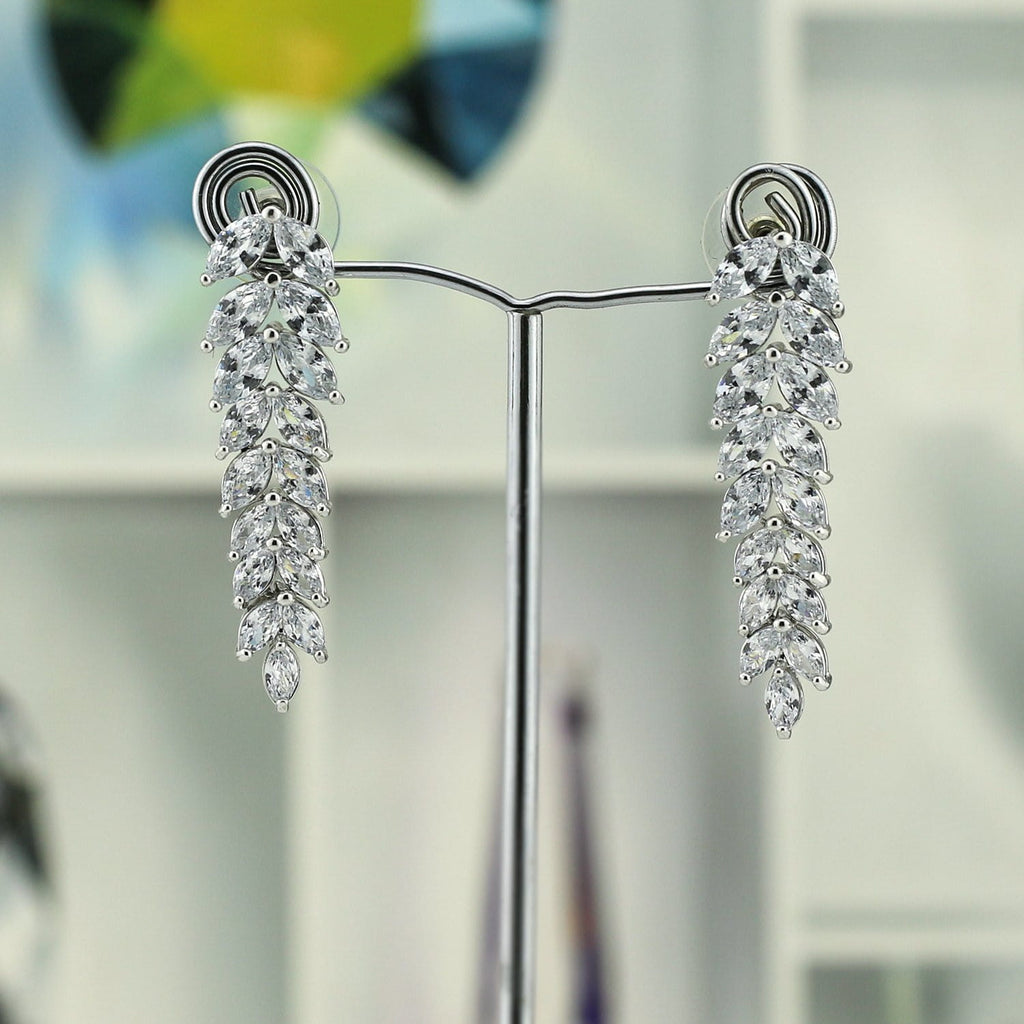 Crystal Cubic Zirconia CZ Copper Water Drop Dangle Earring CE10832 - sepbridals