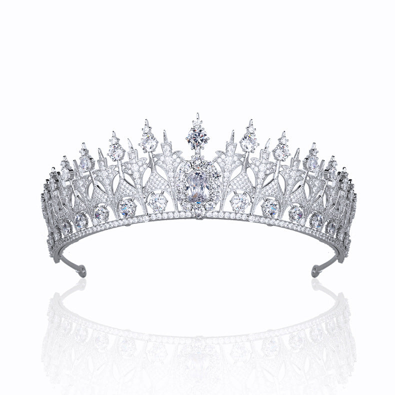Zirconia Dutch Sapphire Replica Tiara For Wedding Blue Crystal