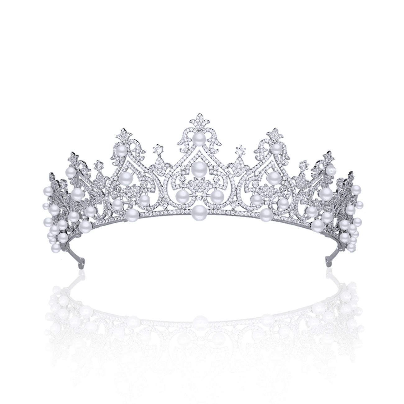 Tiara Corona Principessa Fascia Testa Cristallo – Argento – Matrimonio, Comunione, Cerimonia - Foto 2