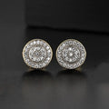 Cool Round Stud Earring For Girl Cubic Zirconia Earring For Women Gathering Party - Gold