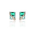 Leaves Stud Earring for Girl, Olive branch Cubic Zirconia Earring for Women,Gathering Party Jewelry Accessories
