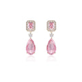 Cubic Zircon Water Drop Dangle Boucles d'oreilles pour mariage, Boucles d'oreilles pour femmes Girl Gatherings Bijoux Accessoires CE11847 - Rose