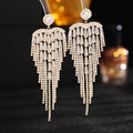 2022 neue Zirkon Intarsien Lange Quaste Mode Ohrringe Hochzeit Braut Frauen Fashion Party Schmuck LYX094 - Gold