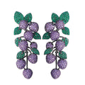 Cubic Zircon Grape Earrings For Wedding Crystals Flower Dangle Earring For Prom Women Girl - SZE0544