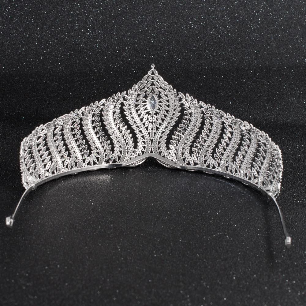 CZ Cubic Zirconia Wedding Bridal Royal Tiara Diadem Crown CH10132 - sepbridals